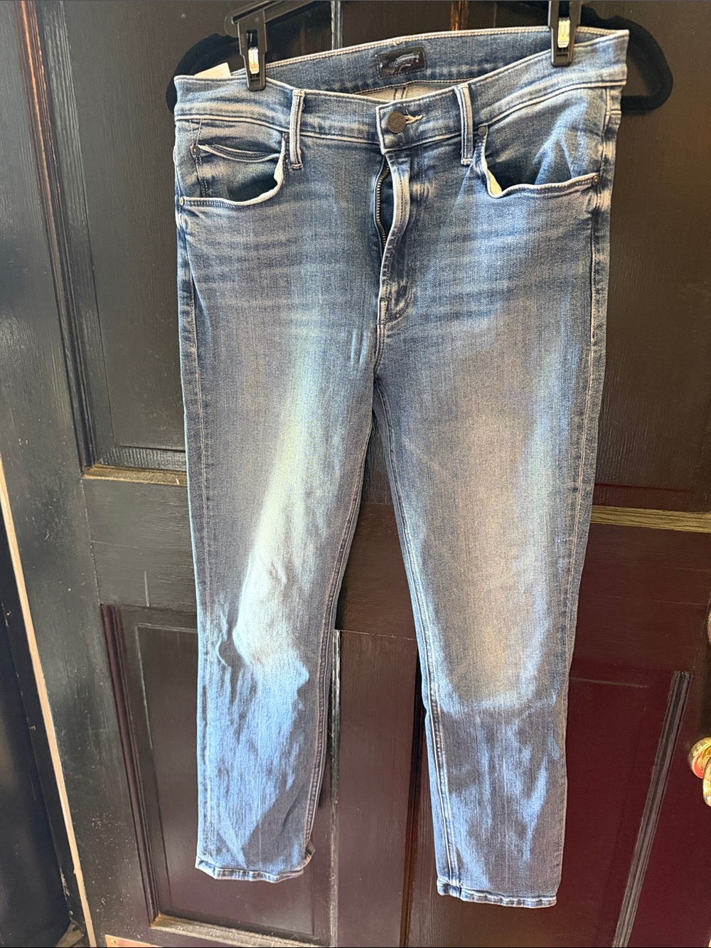 MOTHER Skinny Jeans in Light Blue Wash